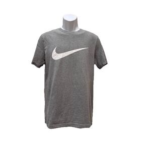 Nike Shirt Size Small S Gray White Tee Short Sleeve Adult Top Swoosh Men's Gym